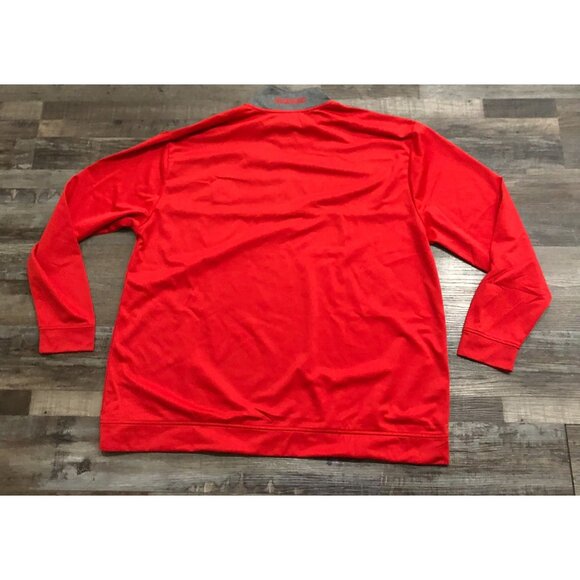 NHL Chicago Blackhawks Mens 2XL Gray & Red 1/4 Zip Long Sleeve Pullover - Picture 3 of 6